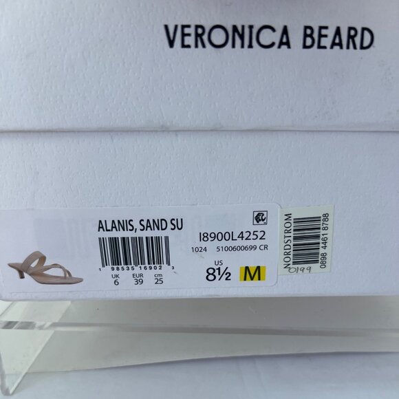 Veronica Beard Alanis Kitten Heel Slides Tan Women Leather Sandals Size 8.5 - Picture 10 of 10